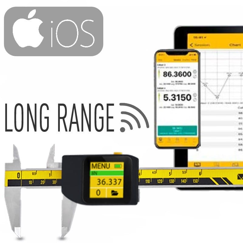 MicrotechData LITE App für iOS, Datenübertragung zu DataMet/WIRELESS, 8 Verbindungen, CSV‑Export - Microtech Metrology