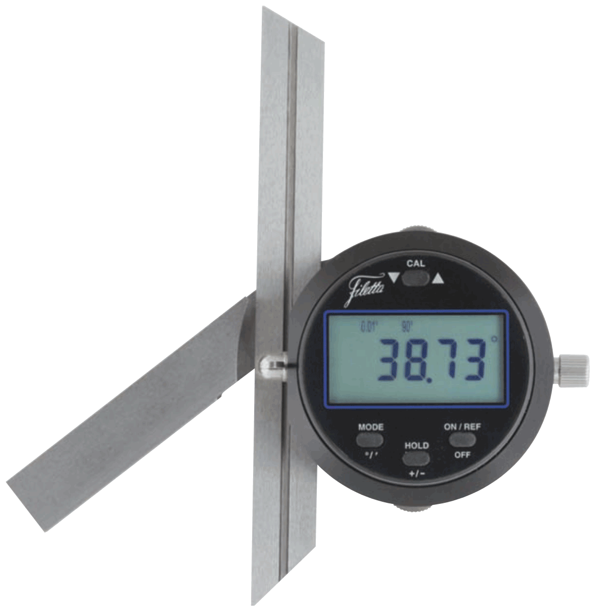 360° Umschaltbar Digitaler Universal-Winkelmesser, 0,01° Auflösung, Feineinstellung, Aluminiumetui - Filetta