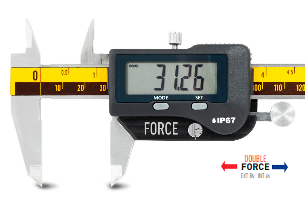 0-300mm Digitaler Präzisionsmessschieber, 0,01mm Auflösung, IP 67, Messkraft 8N, Swiss Display, kalibriert nach ISO 17025 - Microtech Metrology