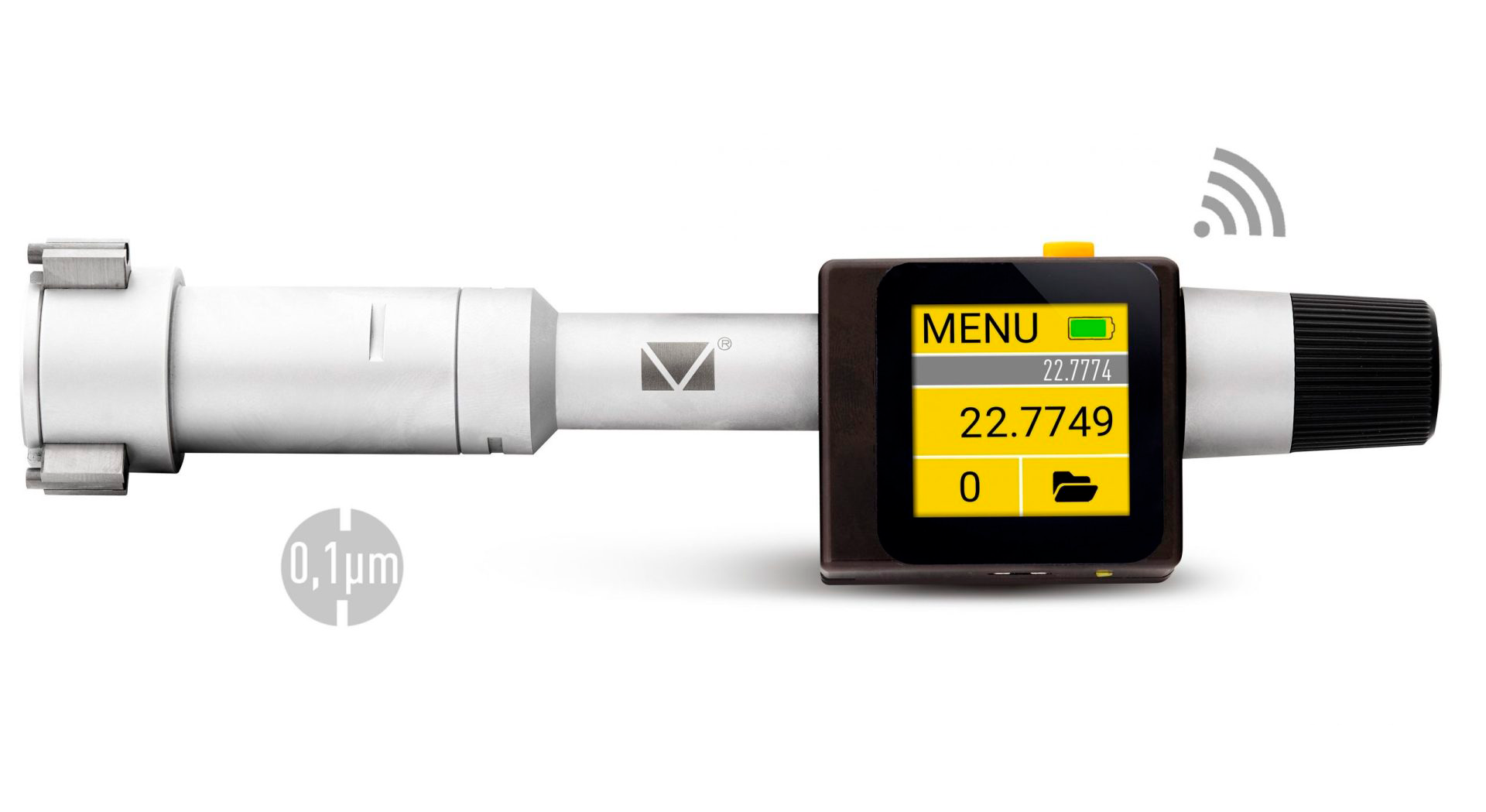 30-40mm Drei-Point Innenmessschraube, 0,001mm Auflösung, ISO 17025 kalibriert, inkl. Einstellring, Wireless+USB - Microtech Metrology