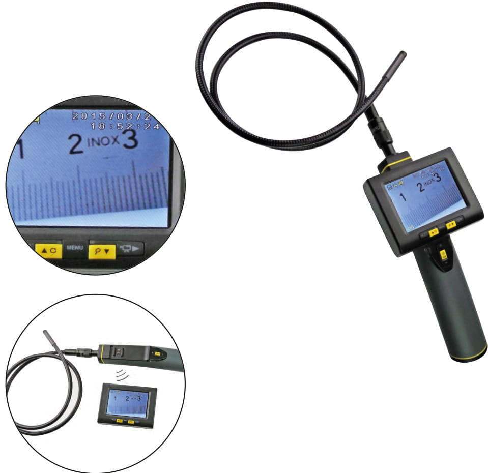 Foto-Video-Endoskop mit abnehmbarem und drahtlosem LCD-Farbmonitor