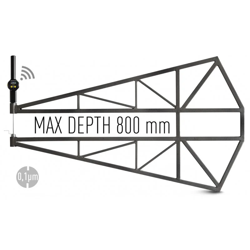 150mm Digitales Dicken-Messgerät, 0,1mm Auflösung, Color Touchscreen, Wireless/USB - Microtech Metrology
