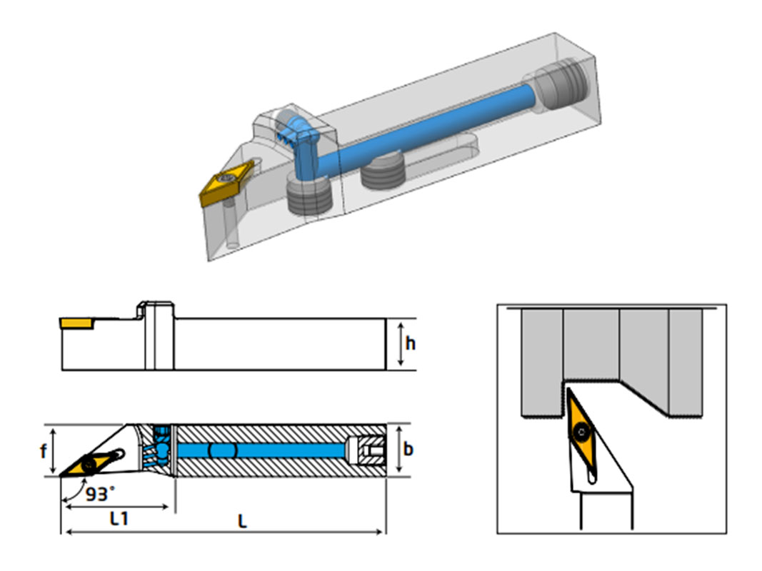 Klemmhalter SVJC für VCMT Wendeplatten, flache Ausführung