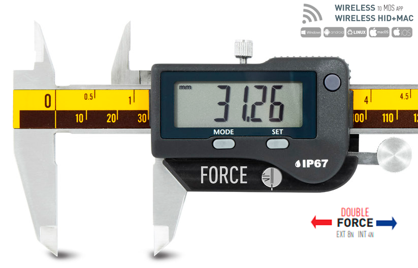 150mm Digitaler Präzisionsmessschieber, 0,01mm, IP 67, 8N Messkraft, ISO 17025 Kalibrierung - Microtech Metrology