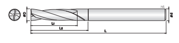 Technische Zeichnung einer Bohrspitze von COGO. Schwarze Linien auf weißem Hintergrund. Links ist eine Vorderansicht abgebildet, Rechts eine Seitenansicht. Neben der Zeichnung sind Größenangaben angegeben.