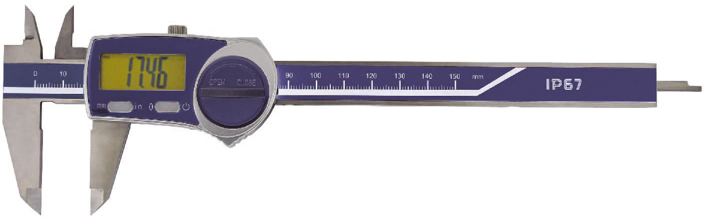 Digital-Taschen-Messschieber, IP 67, DIN 862 mit mm/inch-Taste