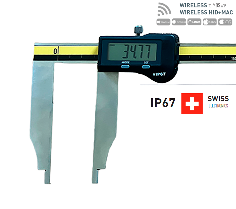 0-300mm Digitaler Messschieber, 0,01mm, IP 67, Wireless, ISO 17025 Kalibriert - Microtech Metrology
