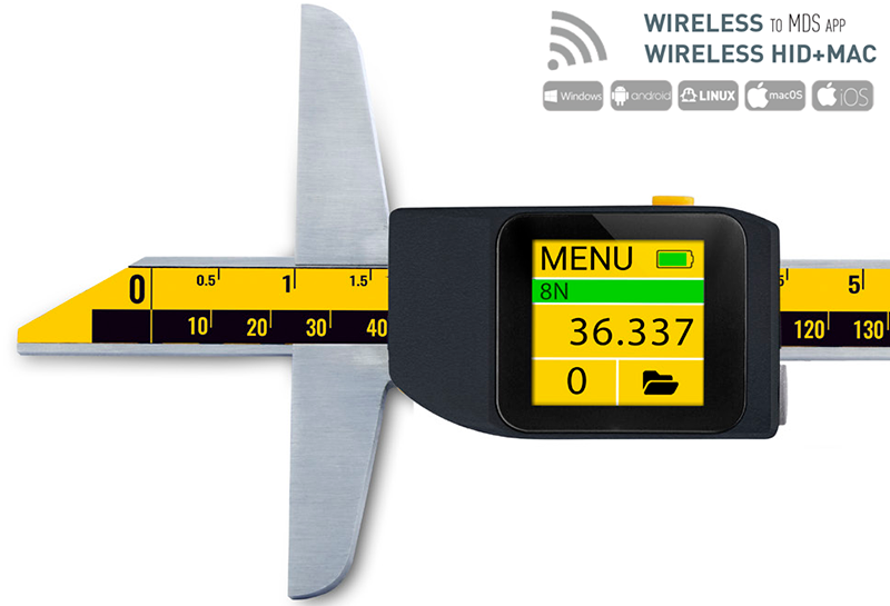 150mm Digitaler Tiefenmessschieber, 0,005mm Auflösung, IP 54, ISO 17025 Kalibriert - Microtech Metrology