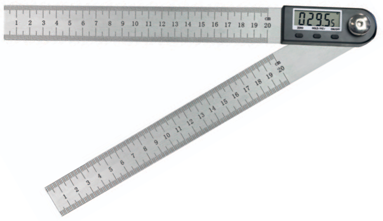 0-360° Digital-Stellwinkel, 200 mm, Ablesung 0,05°, drehbare Anzeige, ON/OFF/ZERO/HOLD - Metav IndustryLine