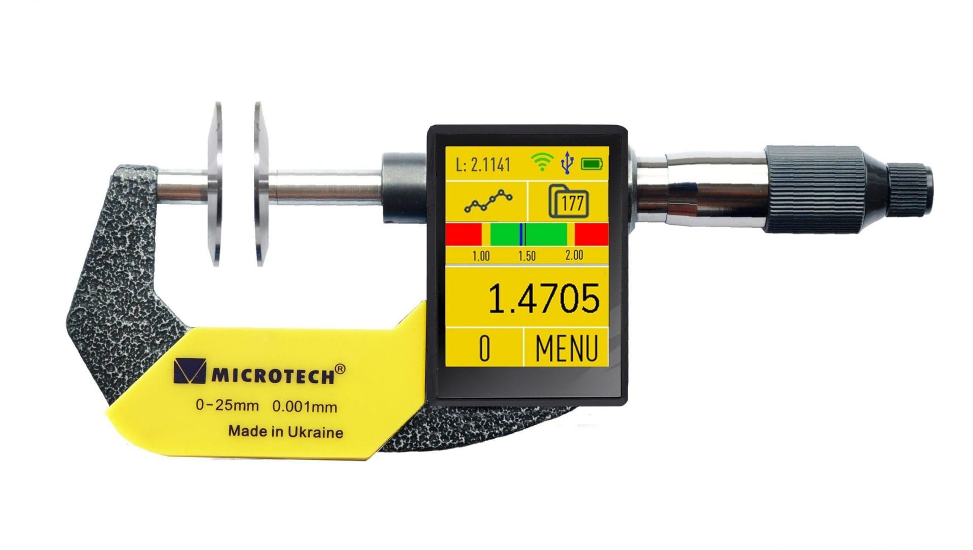 0-25mm Messschraube, 0,001mm Auflösung, IP65, ISO 17025 Kalibriert - Microtech Metrology
