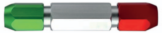 0.1–1 mm GO-NOGO Messstift-Halter doppelseitig, grün/rot, für Messstifte aus Aluminium, eloxiert - Metav IndustryLine