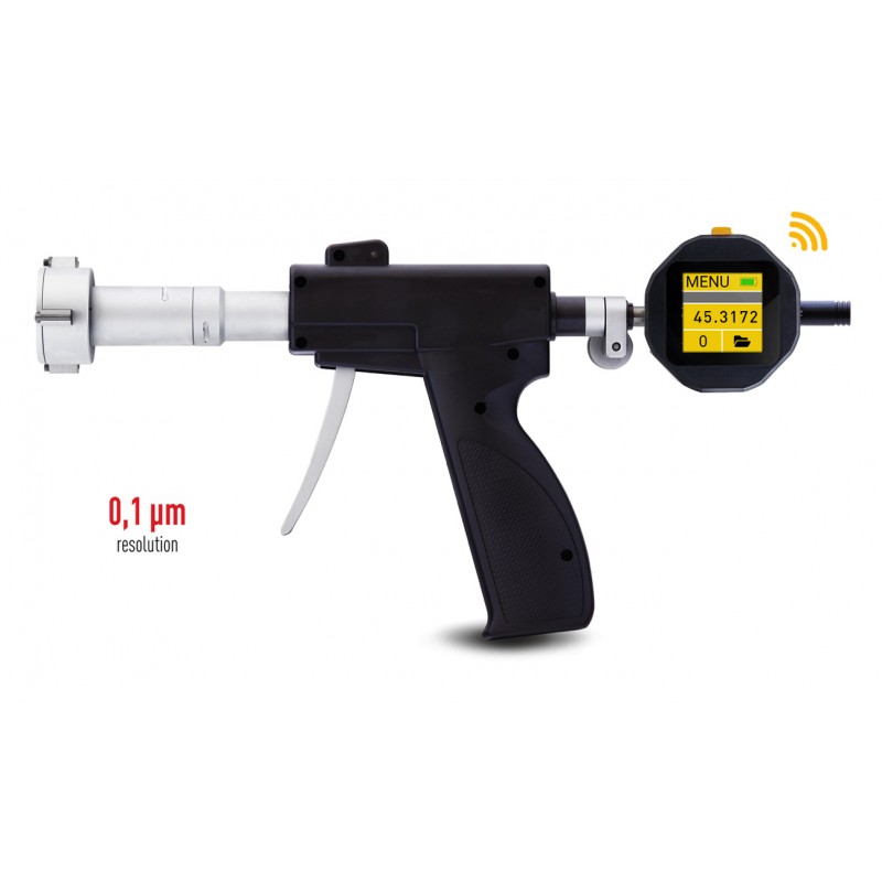 6-8mm Dreipunkt-Innenmessschraube, 0,001mm Auflösung, ISO 17025 kalibriert, Pistolengriff, Touchscreen Display - Microtech Metrology