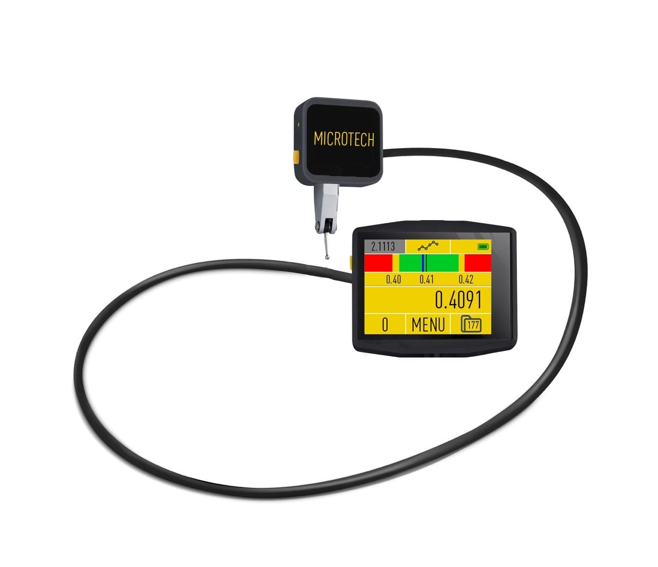 0,8mm Fühlhebelmessgerät, Touchscreen 2,4", 0,005mm Gen., Mit 2m Kabel, ISO 17025 kalibriert - Microtech Metrology