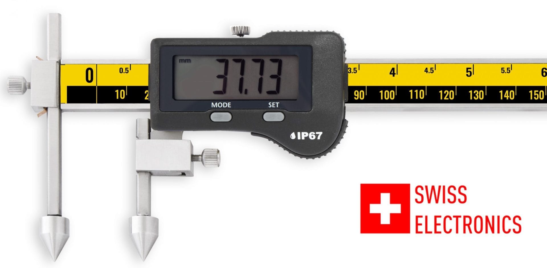 160mm Digitaler Messschieber, 0,01mm Auflösung, IP 67, ISO 17025 kalibriert, selbstschmierend, handgefertigte Messbacken - Microtech Metrology