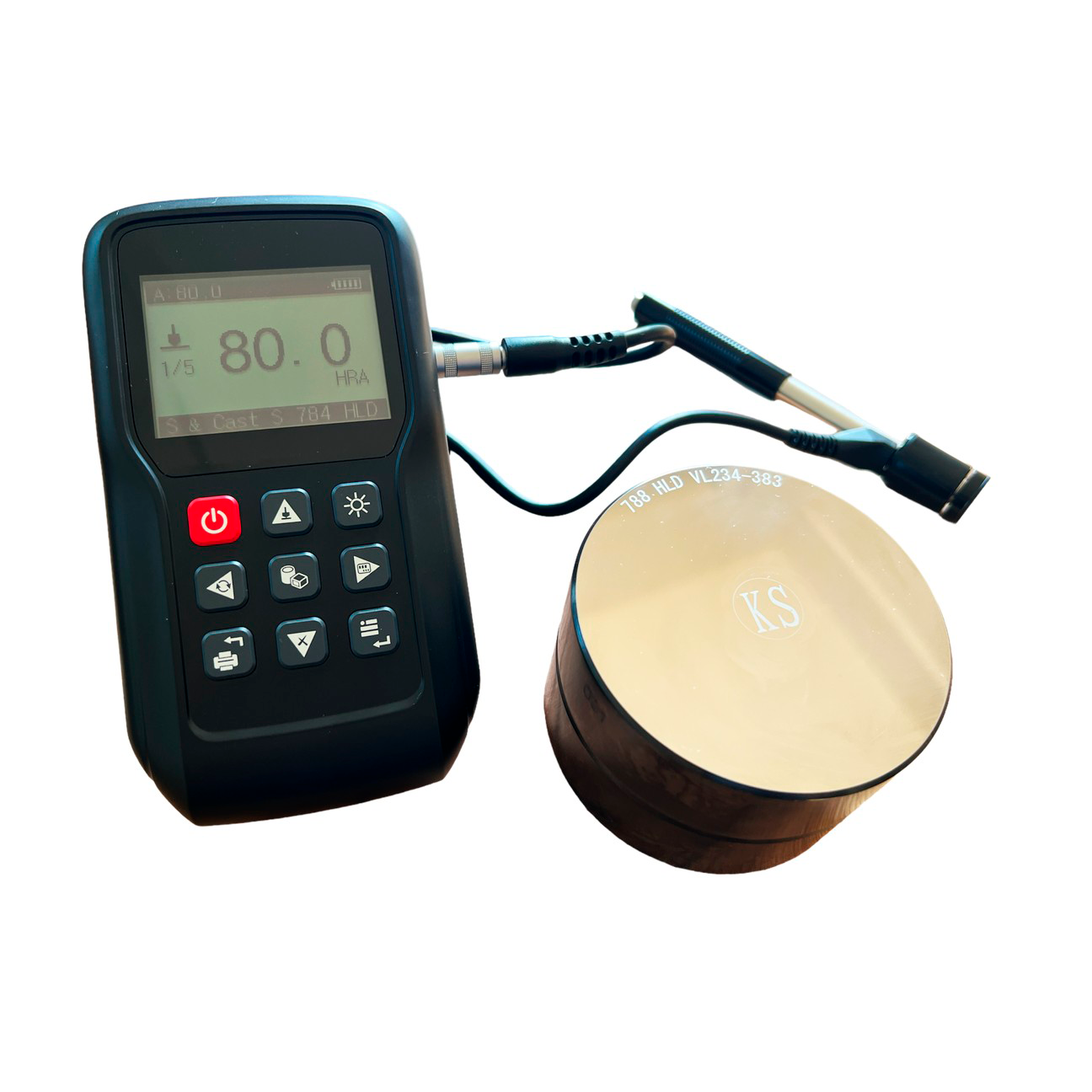 154mm Tragbares Härtemessgerät, HV/HB/HRA/HRB/HRC/HSD/MPa, ±5HL, USB‑C, ISO17025‑Zertifikat - Microtech Metrology