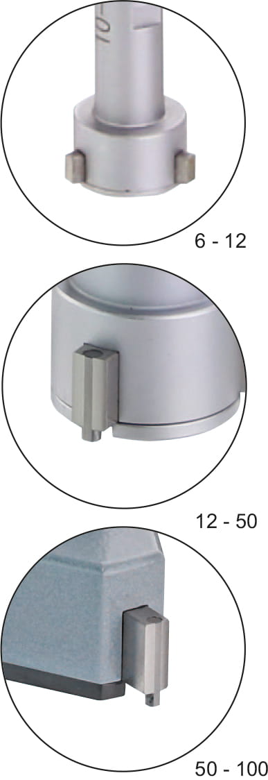 Digital-Dreipunkt-Innen-Messschrauben mit Skalierung, DIN 863, IP 65