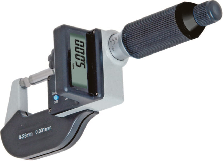 0 - 25mm Digital-Blechdicken-Bügelmessschraube Mit 2 mm Spindelsteigung, DIN 863