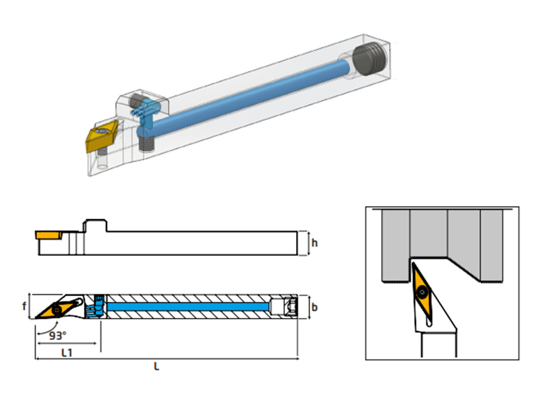 Klemmhalter SVJB für VBMT Wendeplatten, flache Ausführung