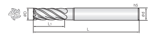 Technische Zeichnung eines Eckenfräser von COGO. Schwarze Linien auf weißem Hintergrund. Links ist eine Vorderansicht abgebildet, Rechts eine Seitenansicht. Neben der Zeichnung sind Größenangaben angegeben.