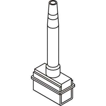 Zeichnung eines Handstempels für ein Signum Beschriftungsgerät. Schwarze Linien auf weißem Hintergrund.
