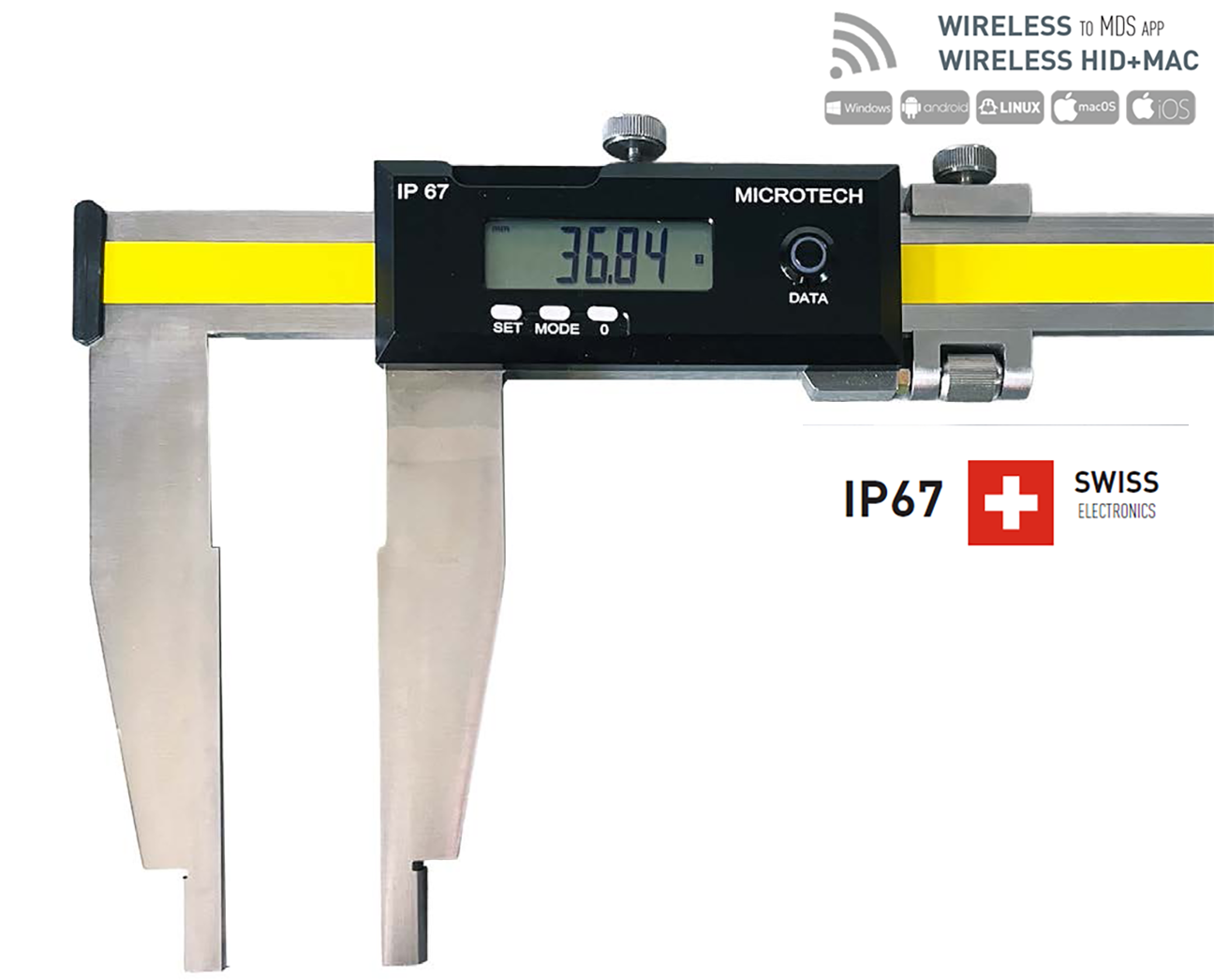 1500mm Digitaler Messschieber, 0,01mm, IP 67, Wireless, ISO 17025 Kalibriert - Microtech Metrology